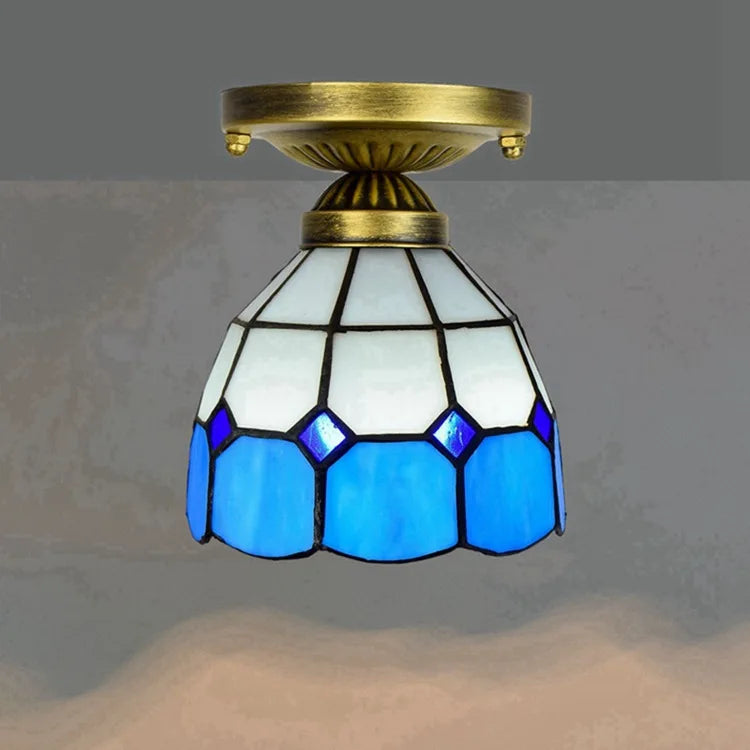 Plafonnier style Tiffany Riviera allumé, photo produit